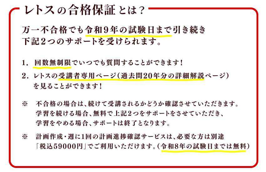 令和8年宅建レトスの合格保証とは